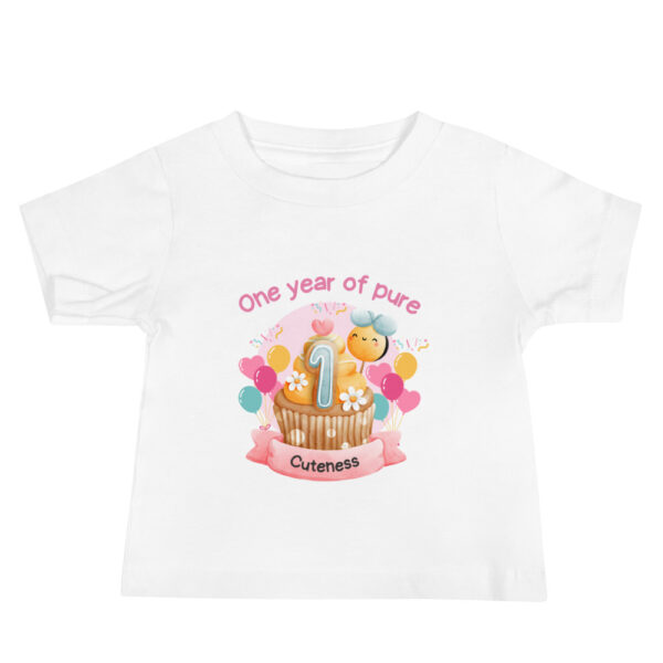 Custom First Birthday Baby Jersey Short Sleeve Tee - One year of pure cuteness