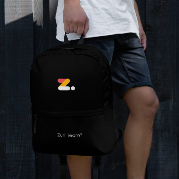 Branded merchandise, custom logo and brand name backpack