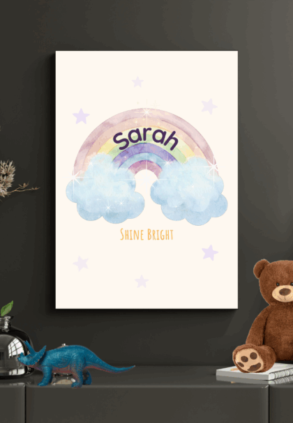 Personalised rainbow wall art