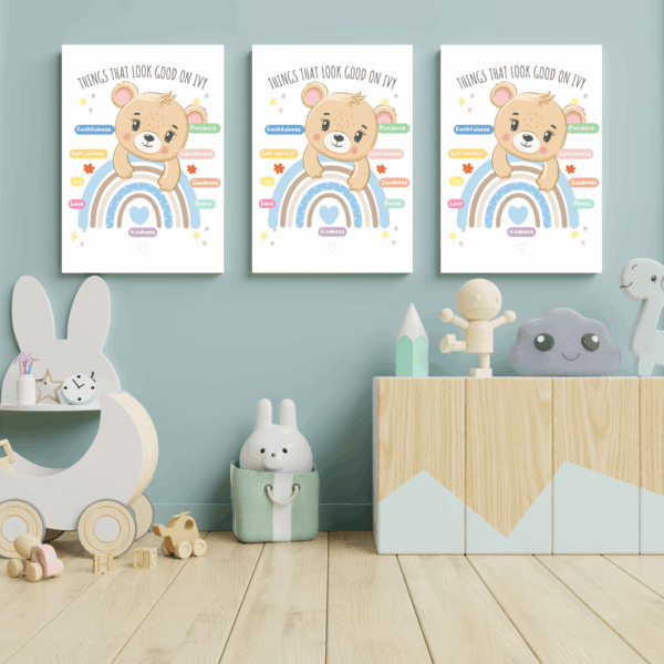 Personalised Teddy Bear Affirmation Wall Art - Image 3