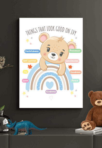 teddy bear affirmation wall art