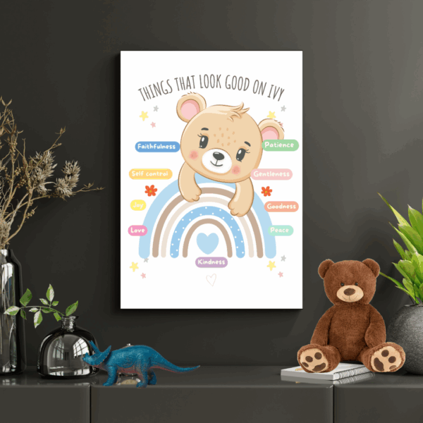 teddy bear affirmation wall art