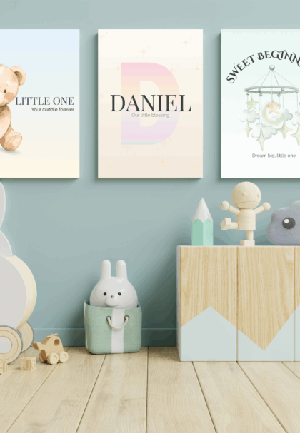 Personalised newborn wall art