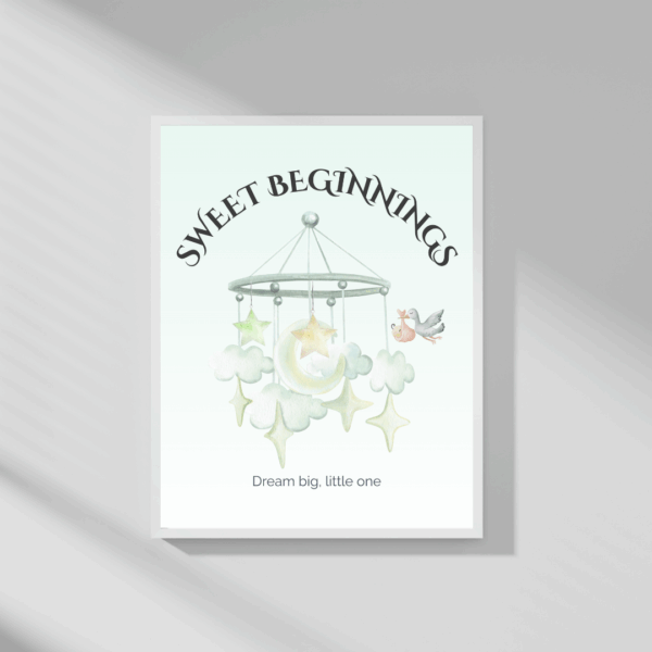 Personalised Newborn Wall Art Trio – Printable Nursery Decor - Image 4