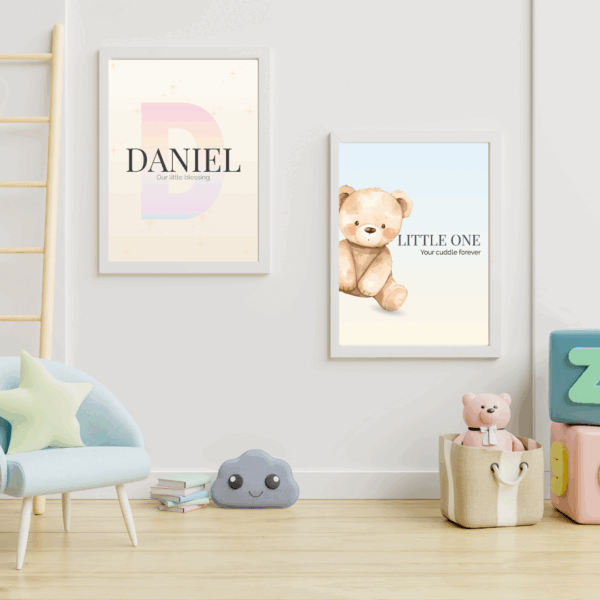 Personalised Newborn Wall Art Trio – Printable Nursery Decor - Image 5