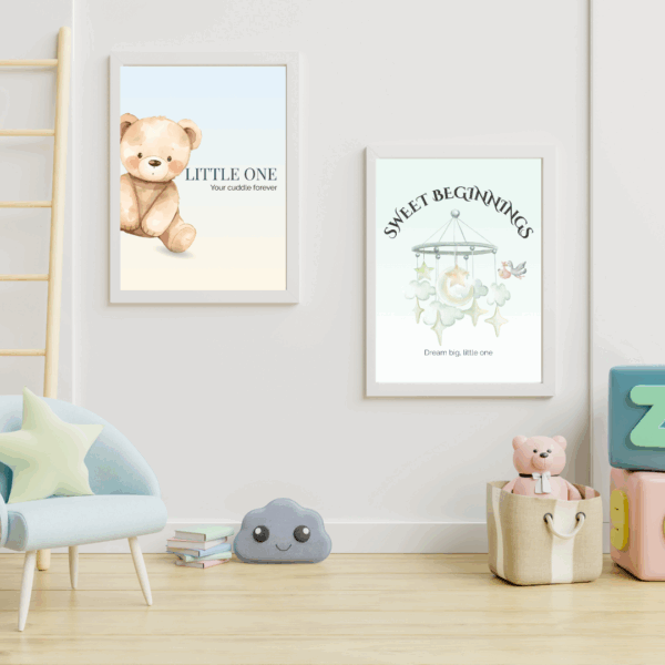 Personalised Newborn Wall Art Trio – Printable Nursery Decor - Image 6